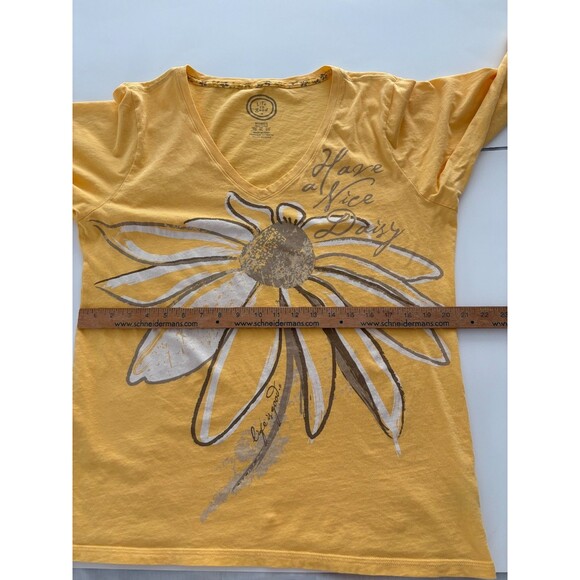 Life Is Good Shirt Size XL Yellow Have a Nice Daisy Graphic Tee Soft 3/4 Sleeve - Picture 12 of 16